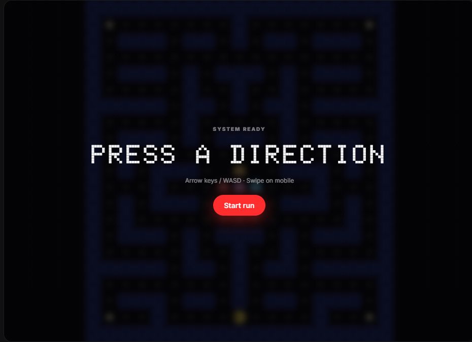 Pac-Maze running game screen